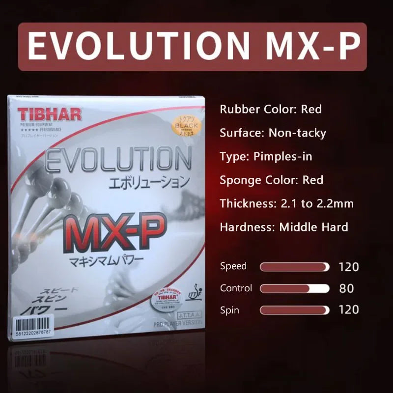Tibhar-Evolution EL-P Table Tennis Rubber, Professional Non-Toxic Pimples-in Ping Pong Rubber for Quick Attack